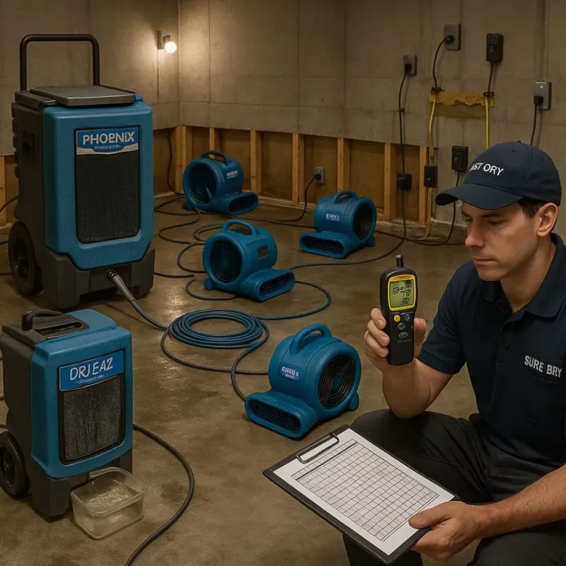 Structural Drying and Dehumidification process in Marble Hill, MO